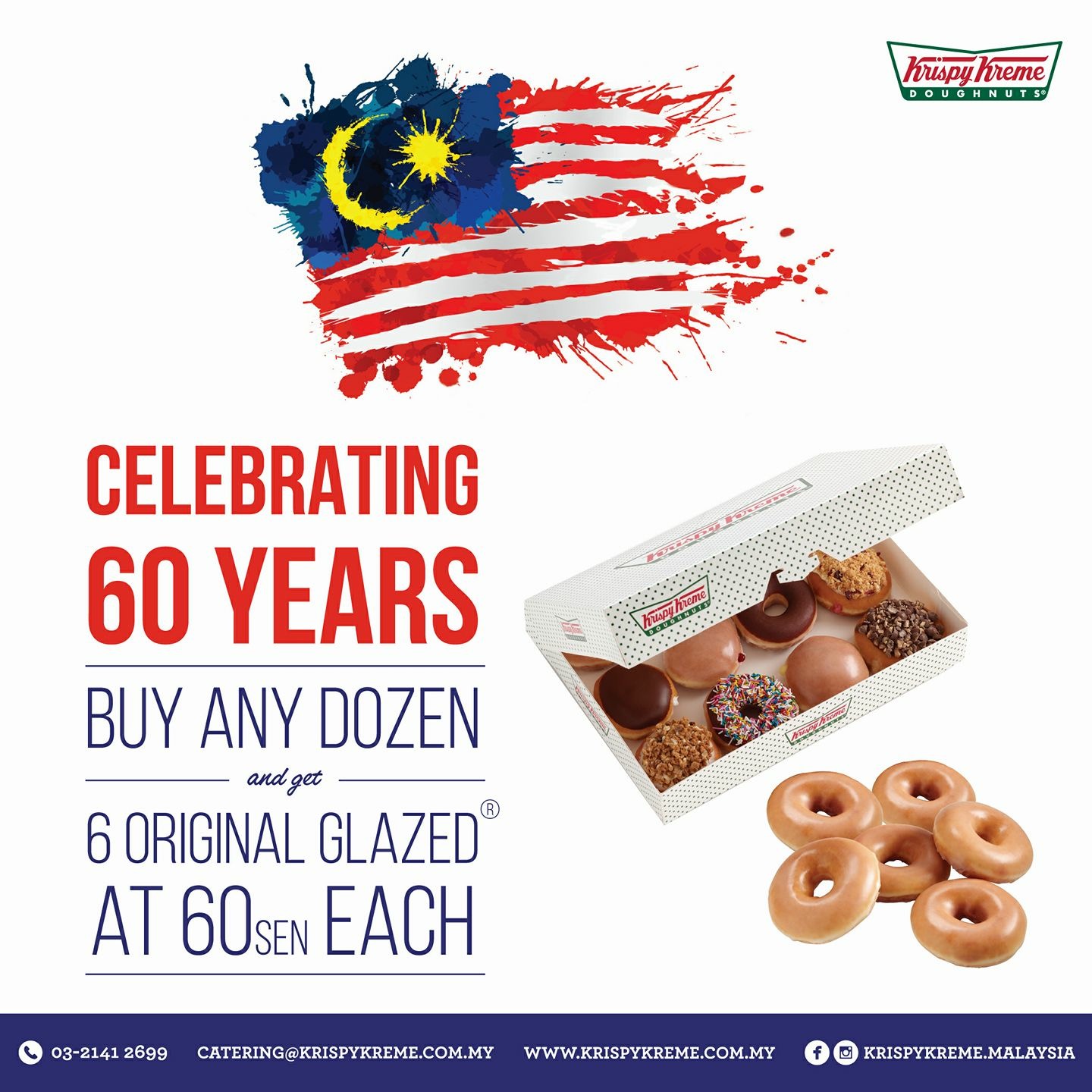 Malaysia Freebies Krispy Kreme Doughnuts 60 Cents Merdeka Promo